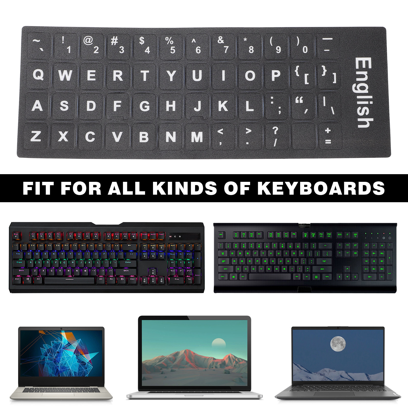 10 Sheets English Keyboard Let - Dust Removal Sticker บทวิจารณ์และราคา