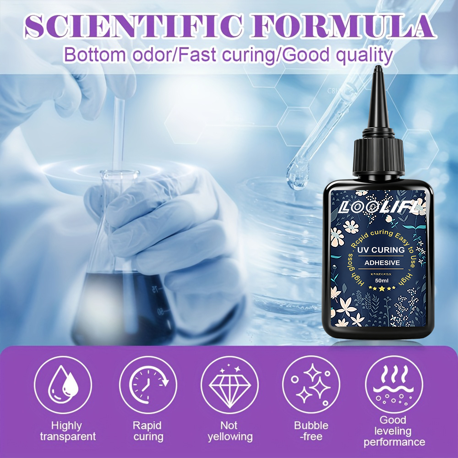 LOOLIFL UV Resin Glue 50G Kit  - Liquid Uv Glue Kit บทวิจารณ์และราคา