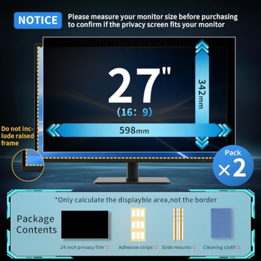 2 Pack 27 Inch Curved Computer - Privacy Filter 2Pack บทวิจารณ์และราคา