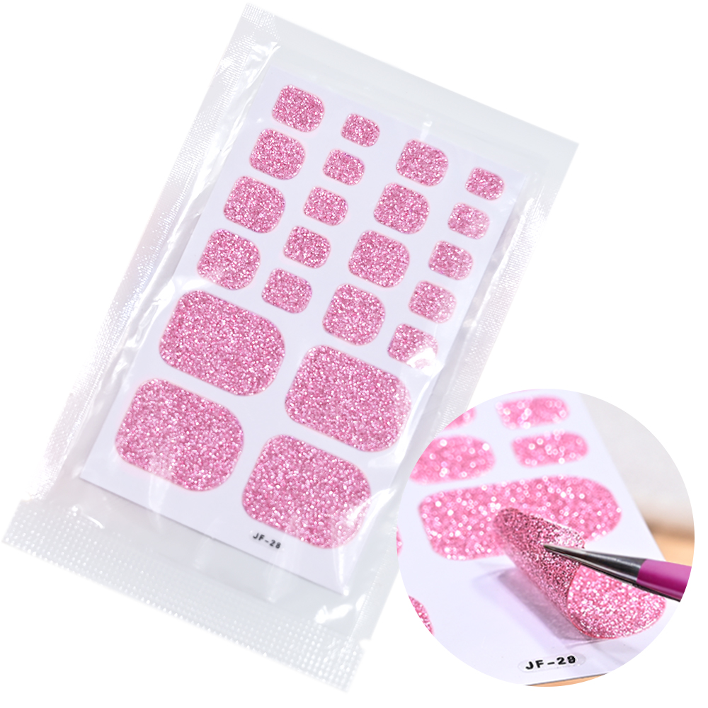 22Tips Pink Glitter Toe Nail S - Full Cover Adhesive บทวิจารณ์และราคา