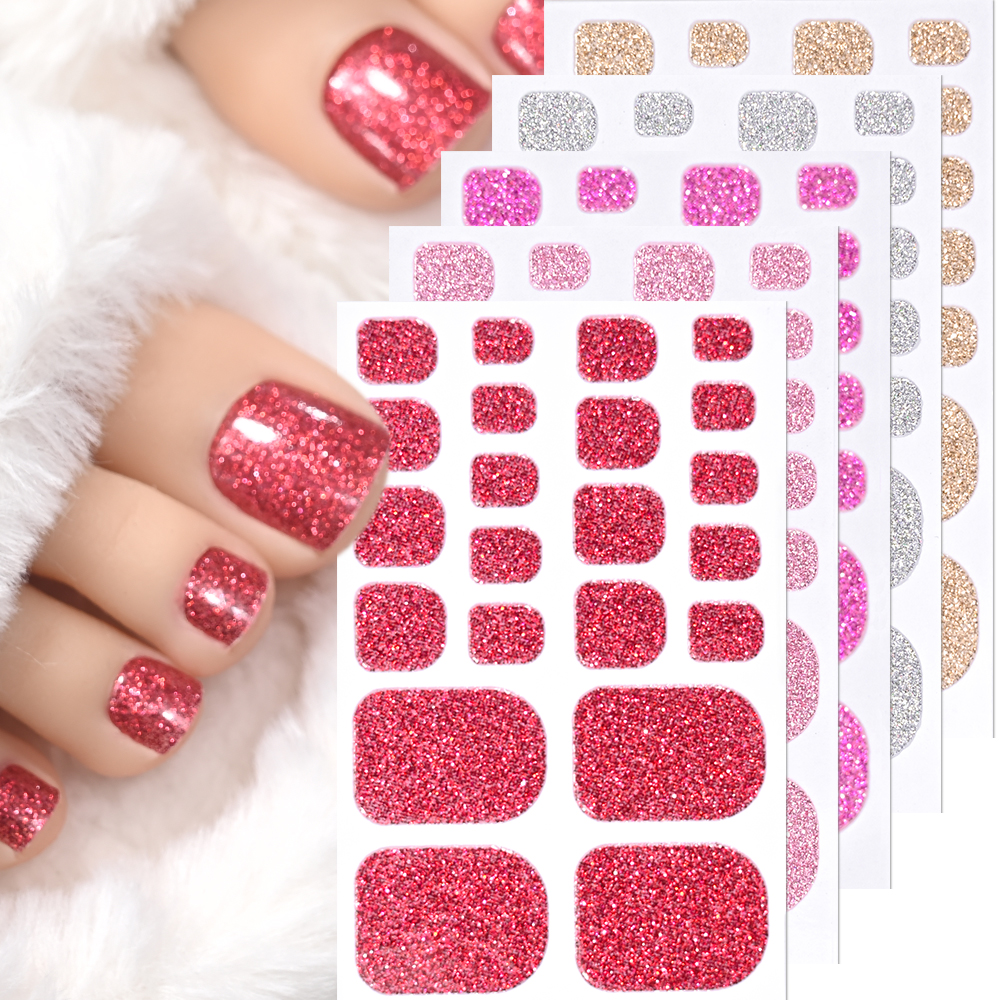 22Tips Pink Glitter Toe Nail S - Full Cover Adhesive บทวิจารณ์และราคา