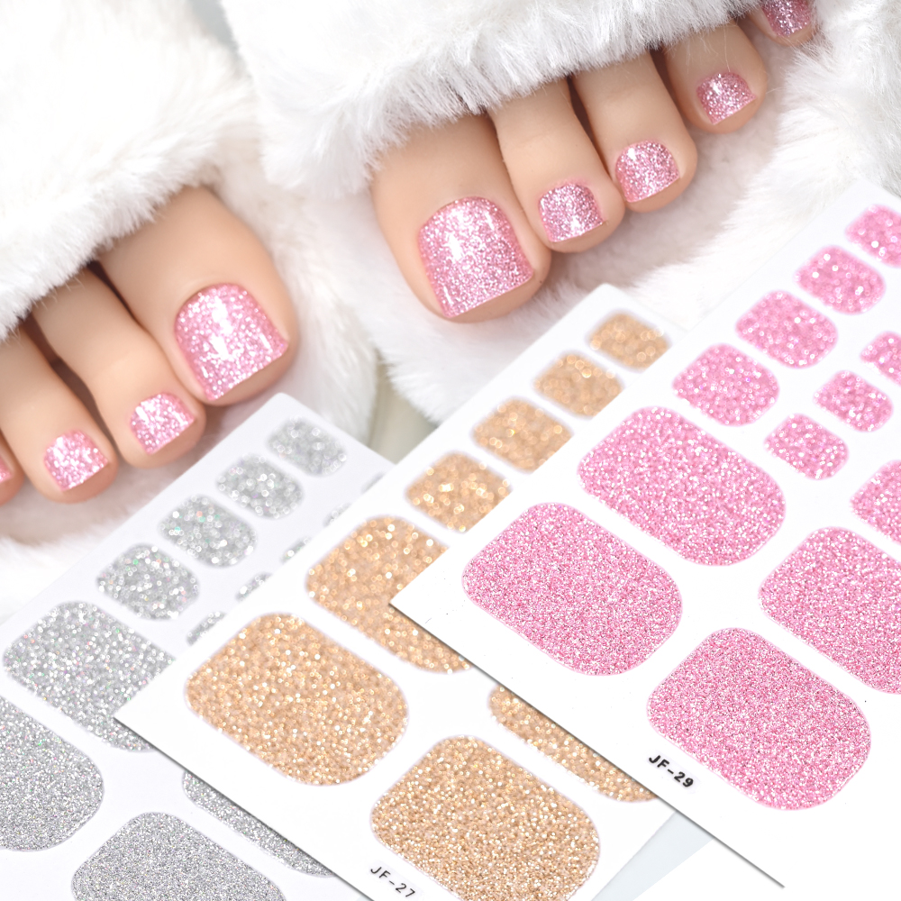 22Tips Pink Glitter Toe Nail S - Full Cover Adhesive บทวิจารณ์และราคา